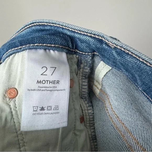 Mother The Insider Crop Step Fray Jeans 27 - Picture 5 of 8